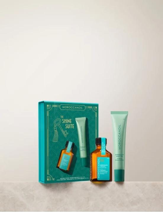 Moroccanoil Shine Suite set with Mint Tea Lip Balm